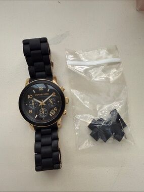 Michael Kors Black and Gold Men's Chronograph Watch